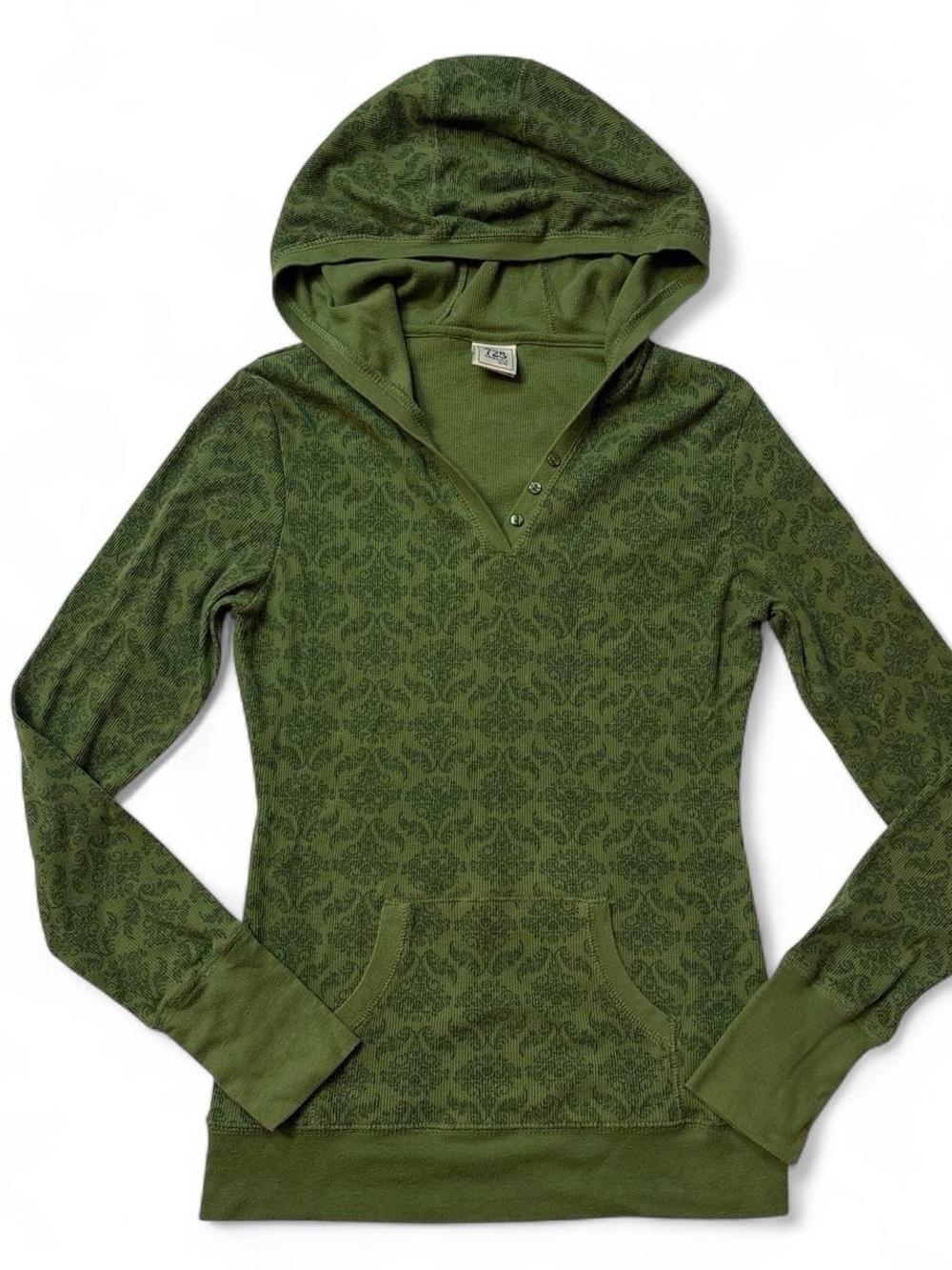 y2k Henley Hooded Pullover Top